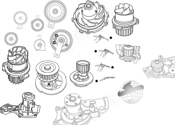 汽配产品图片ai矢量模版下载