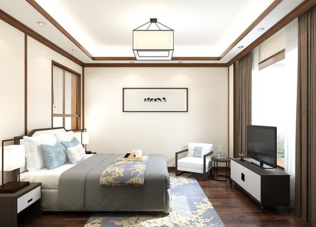 现代新中式效果图 PSD分层室图片