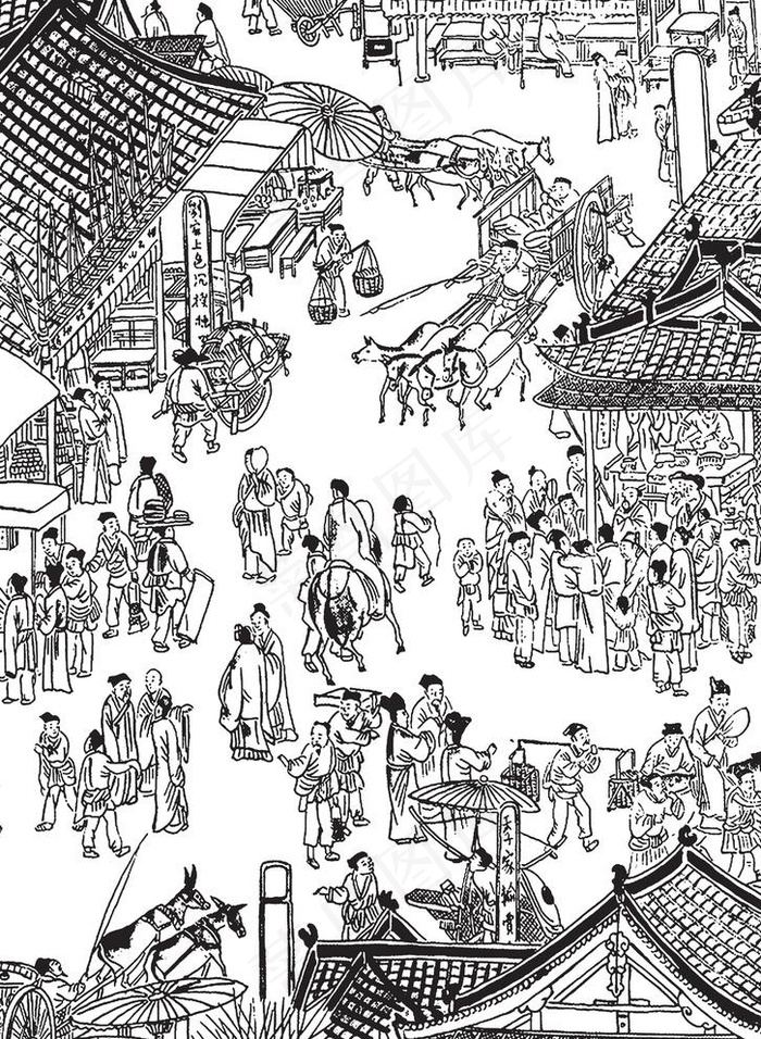 古代人物 古人 集市图片