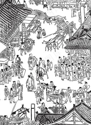 古代人物 古人 集市图片