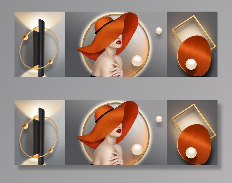 美女几何装饰画图片