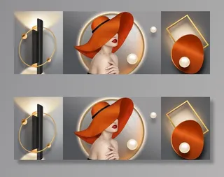 美女几何装饰画图片