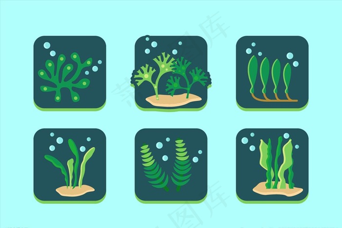 海洋生物图片ai矢量模版下载