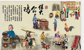 鸡公煲背景墙图片