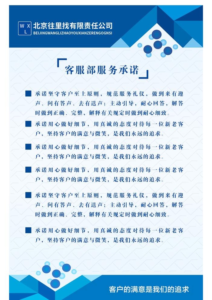 客服部展板图片