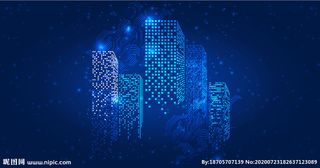 科技城市剪影背景图片