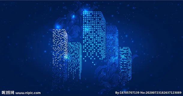 科技城市剪影背景图片 科技城市剪影背景图片