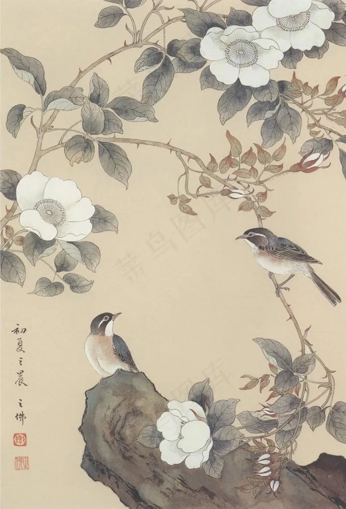 陈之佛国画 初夏之晨图片