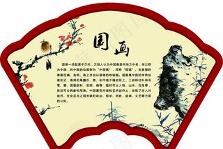 艺术教育 学校异形展板 国画图片