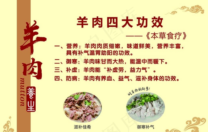 羊肉养生图片cdr矢量模版下载