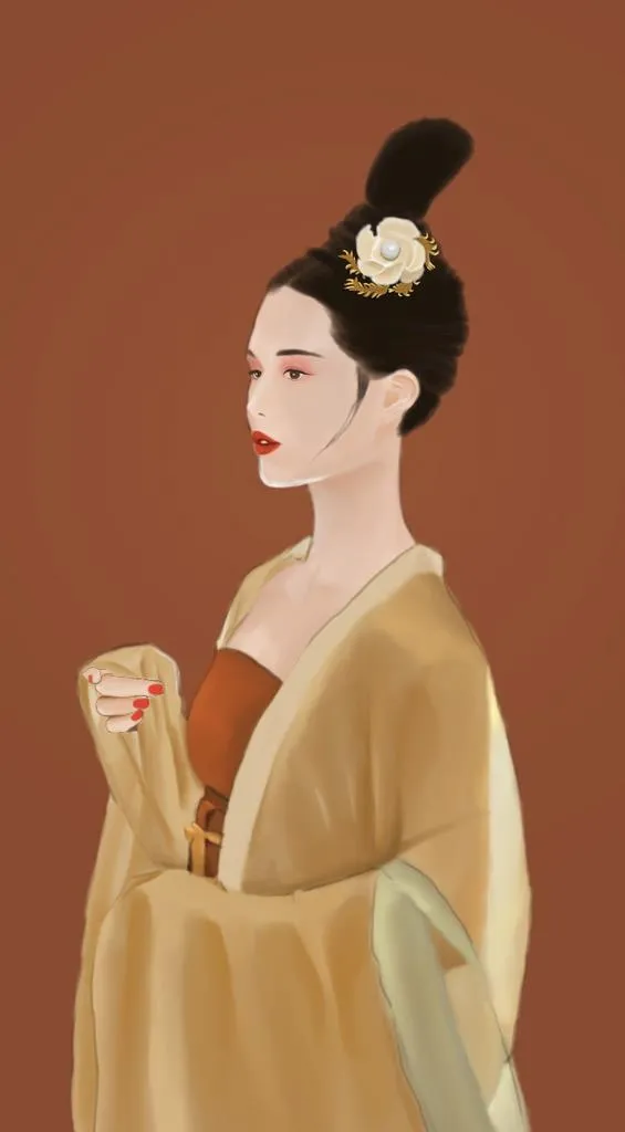手绘古装美女图片