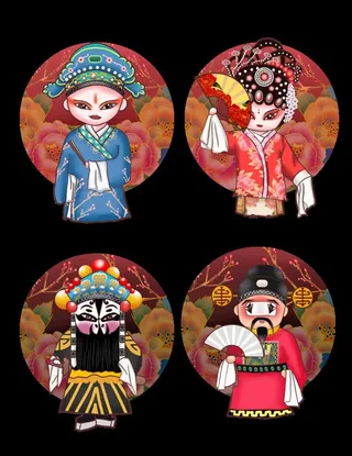 国粹戏曲插画 卡通京剧戏曲 戏图片