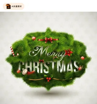 圣诞松枝装饰标题图片