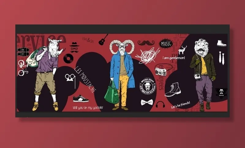 服装背景墙图片psd模版下载