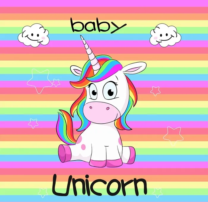 卡通彩虹独角兽图片