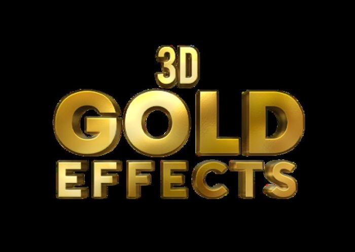 黄金立体字样机图片