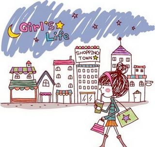 卡通时尚女孩图片