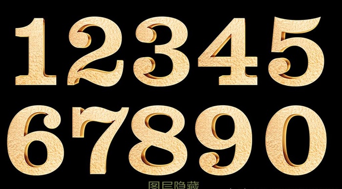 金色立体数字图片