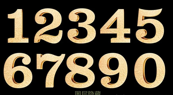 金色立体数字图片(7087x4134)psd模版下载