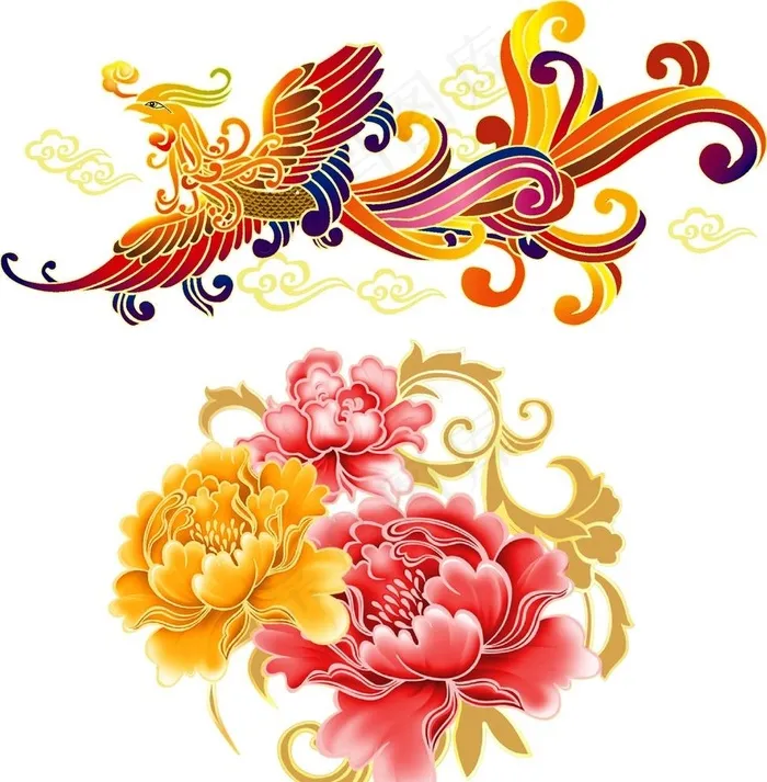 凤凰牡丹图片