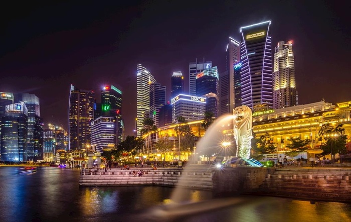 新加坡夜景图片