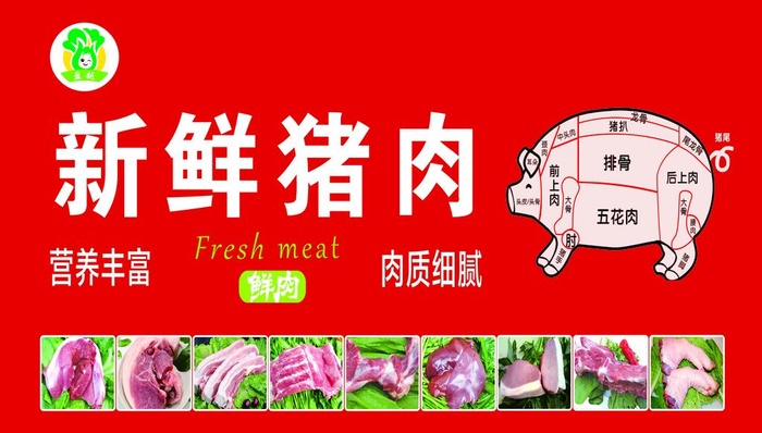 猪肉背景墙图片