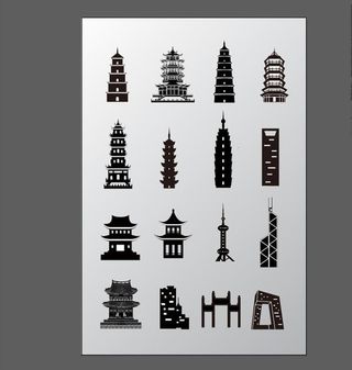 塔剪影素材图片