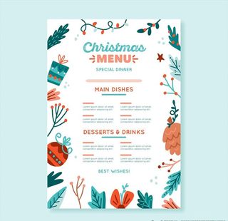 圣诞节菜单模板设计图片