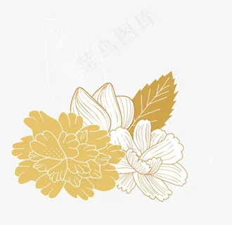 金色花朵矢量装饰图片