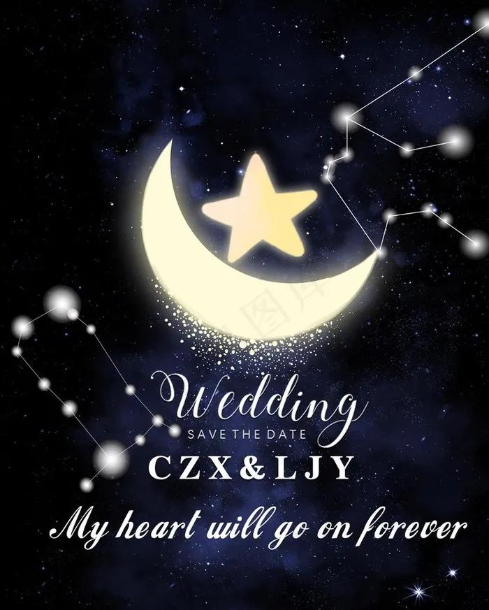 星空婚礼主题图片(2362x2834)psd模版下载
