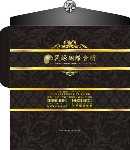 黑色信封钱袋图片cdr矢量模版下载