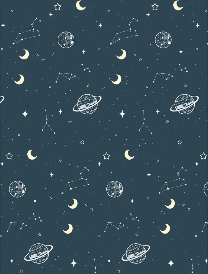 卡通循环图案 太空元素星空图片ai矢量模版下载