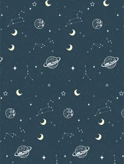 卡通循环图案 太空元素星空图片