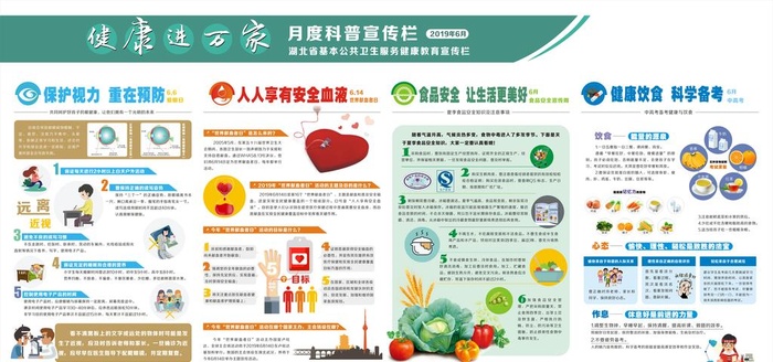 健康进万家系列宣传栏6月图片cdr矢量模版下载