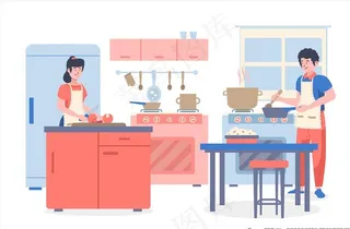 烹饪插画图片