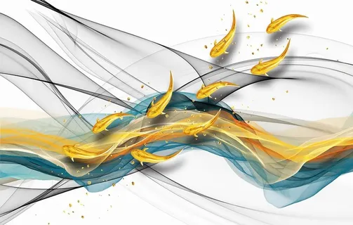 新中式鱼群背景墙图片