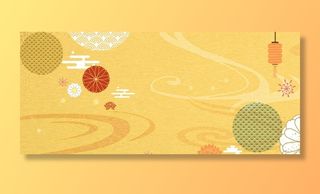 古风黄色日式和风纹饰背景图片