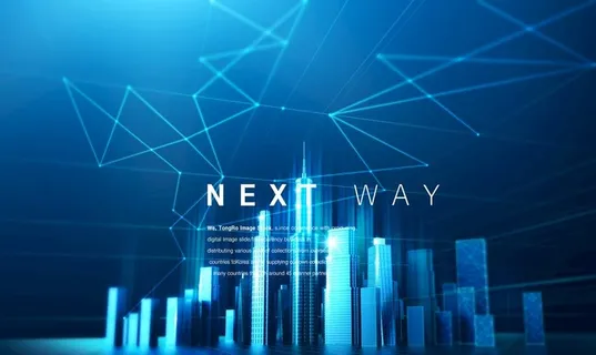 蓝色科技城市图片