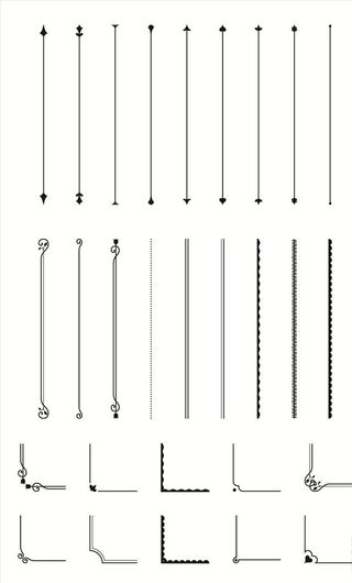 古典分割线与花角图片