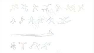 学校运动会体育人物线条图图片