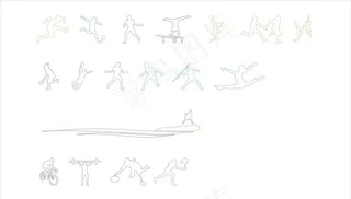 学校运动会体育人物线条图图片