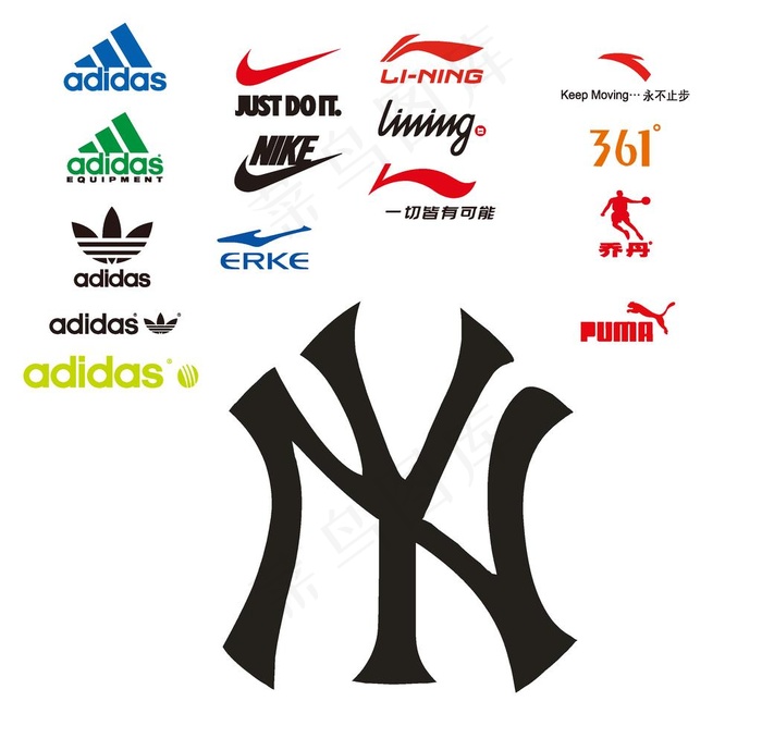运动品牌Logo图片ai矢量模版下载