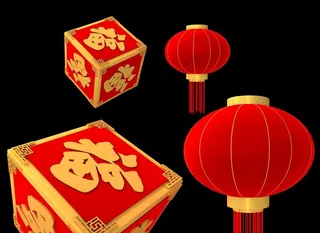 3D福字 福字灯笼图片