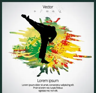 武术人物剪影图片