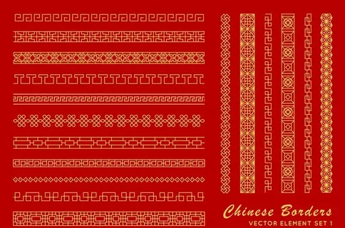 中式复古花边花纹边框素材图片