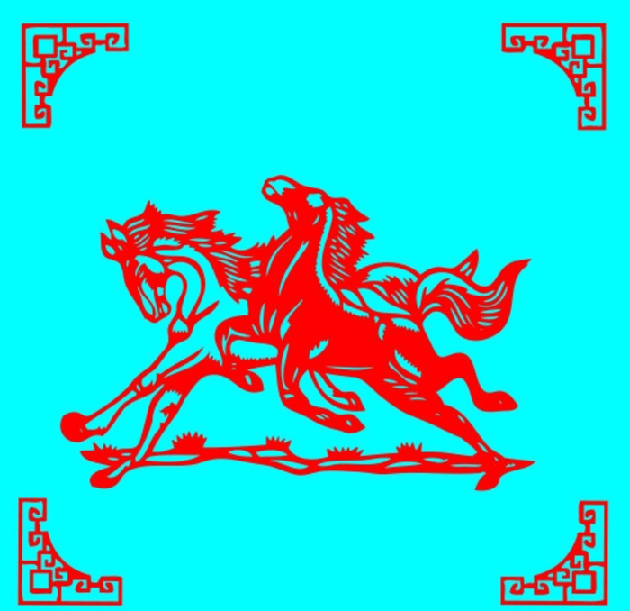 马剪纸图片
