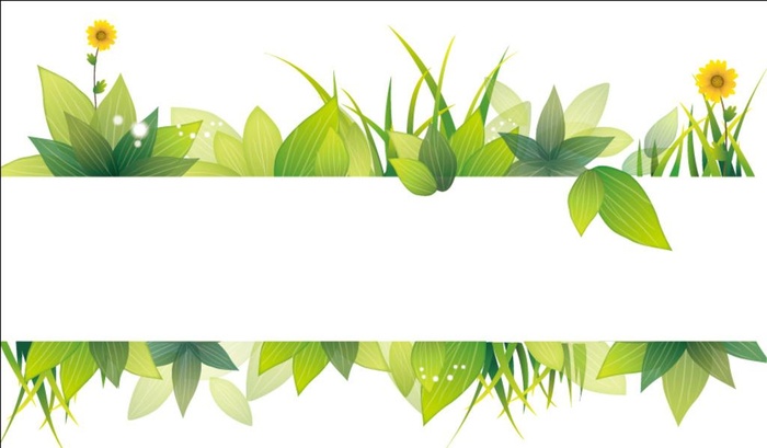清新绿叶装饰边框矢量图片