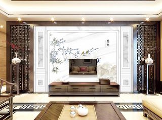 新中式背景墙图片