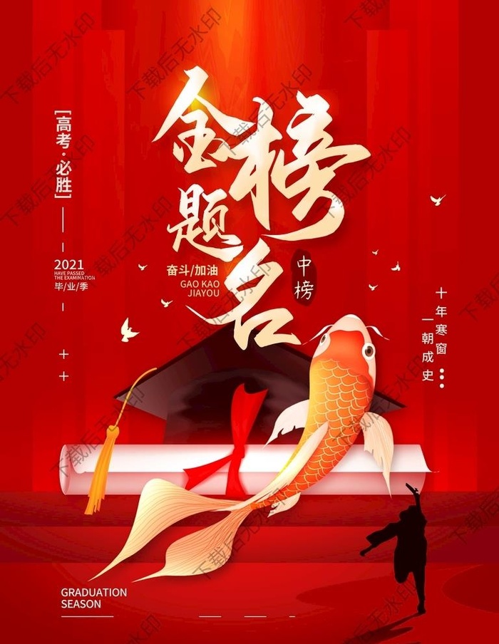 金榜题名高考喜报图片(3543x4724)psd模版下载