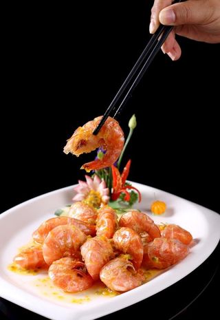 百香果焗海虾图片